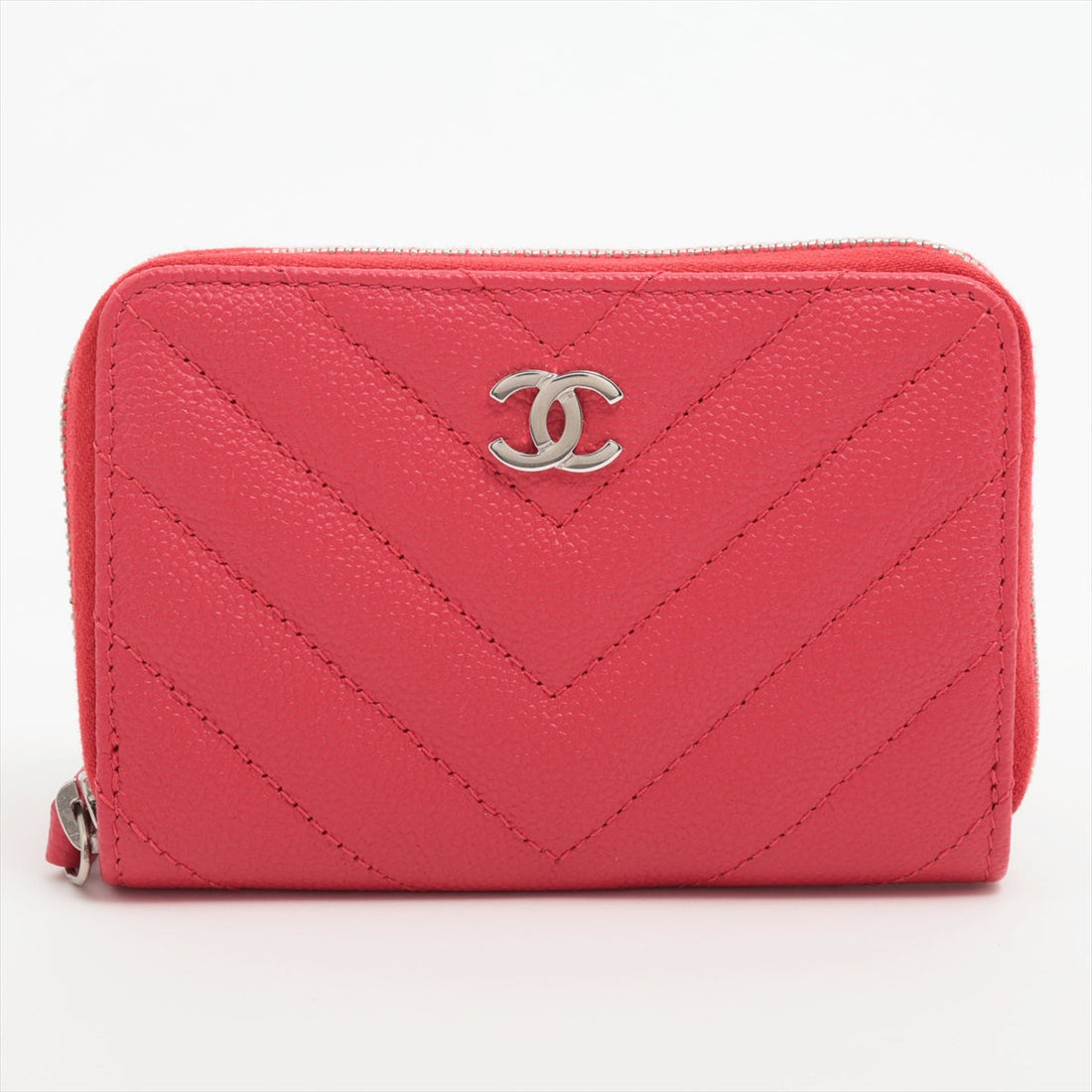 Chanel Matrasse Caviar S Cardcase Pink Silver Gold  25th