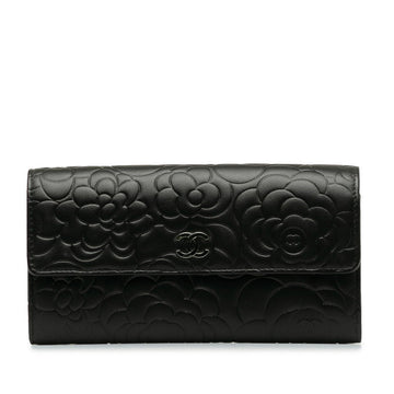 Chanel CAMERIA COCOno mark Long Wallet Black   CHANEL