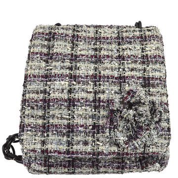 Chanel 2006-2008 Tweed Camellia Messenger Bag