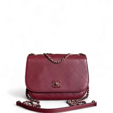 Chanel Flap Bag - CalBNkin Stitched Small Flap Burgundy Gold Hardware Series 28