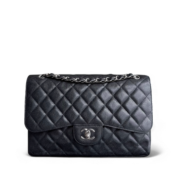 Chanel Classic Flap Jumbo - Double Flap Togo/epsom/caviar/clemence/callfskin/cowhide/lambskin 30CM Quilted Black Silver Hardware Series 16