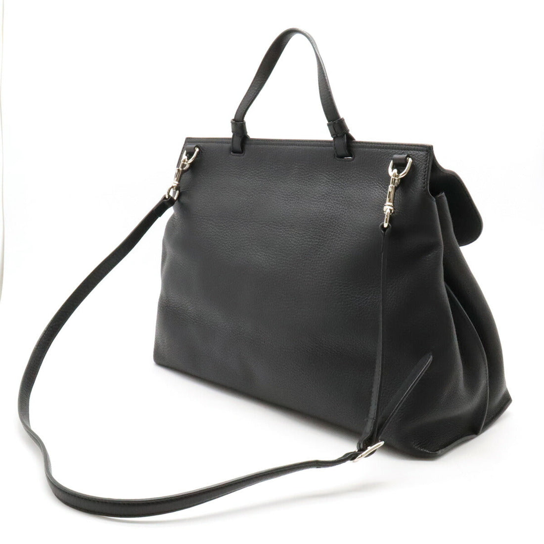 Gucci Bamboo Leather Top Handle Bag Black