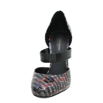 Bottega Veneta Black Multicolor Woven Print Strap D'orsay Pump 36