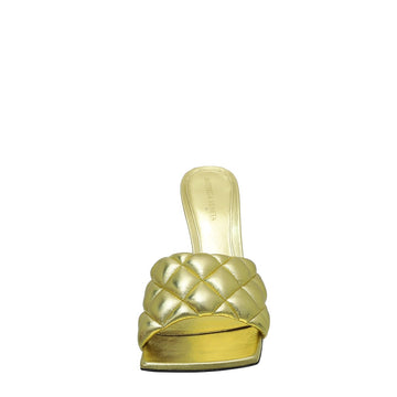 Bottega Veneta Gold Padded Metallised Mules 39
