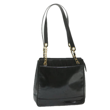 Top Quality Chanel Chain Shoulder Bag Patent leather Black CC Auth bs10115