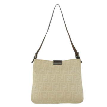 FENDI Zucca Canvas Mamma Baguette Shoulder Bag Beige 2348 26727 008 Auth bs10534