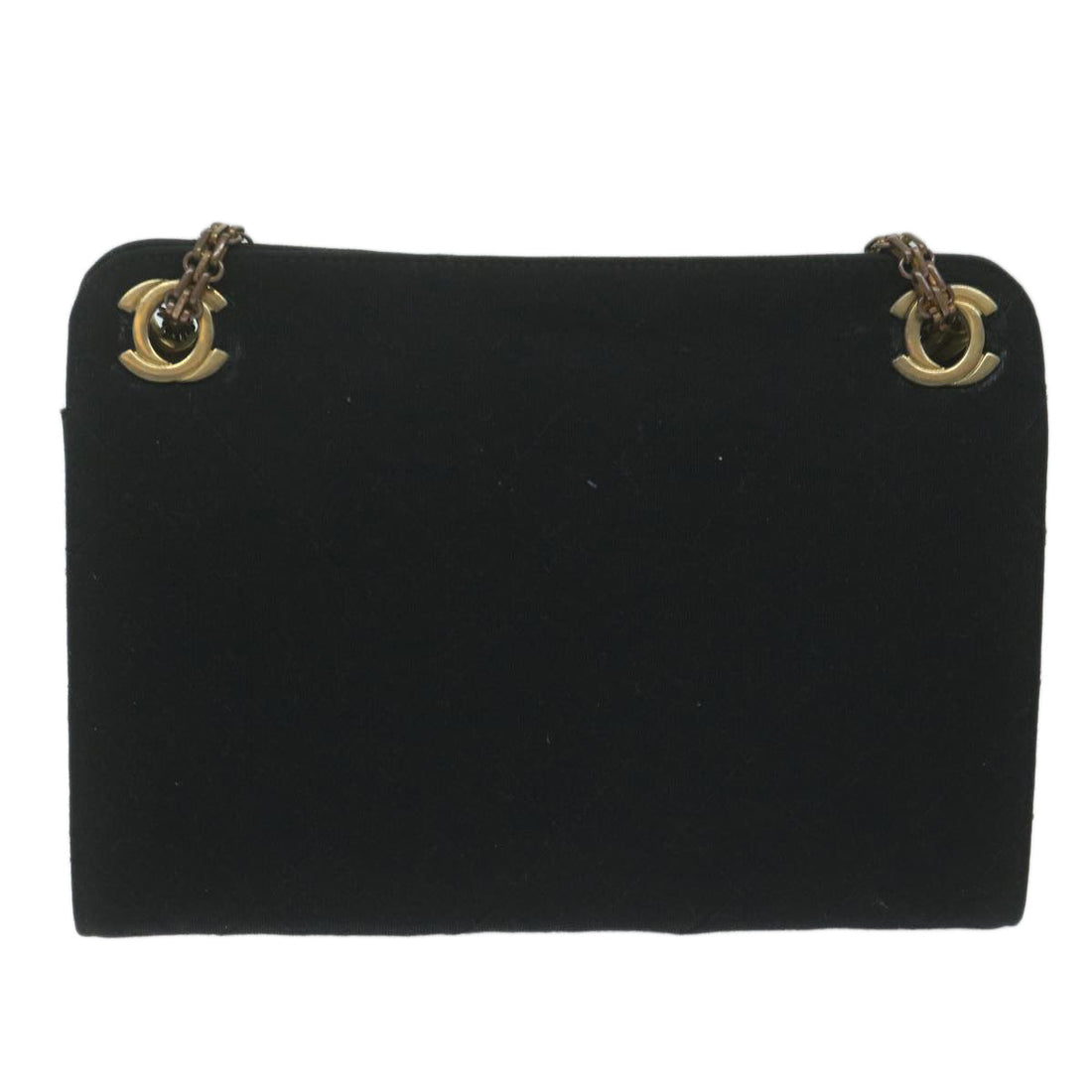 Top Quality Chanel Chain Shoulder Bag Cotton Black CC Auth bs11474