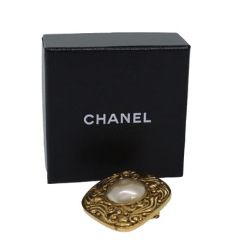 Top Quality Chanel Brooch metal Gold CC Auth bs14659
