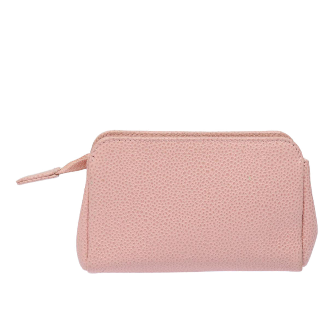 Chanel COCO Mark Coin Purse Caviar Skin Pink CC Auth bs