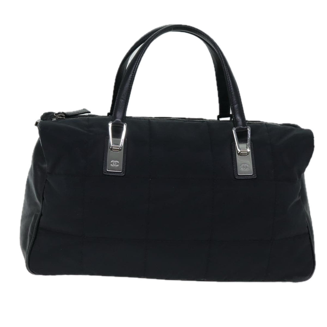 Top Quality Chanel Choco Bar Hand Bag Enamel Black CC Auth bs15702