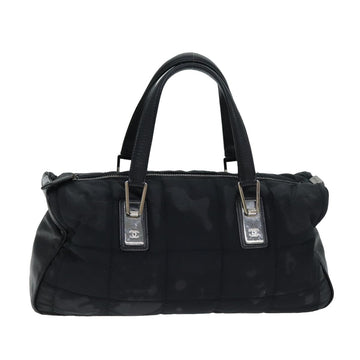 Chanel Choco Bar Hand Bag Nylon Black CC Auth bs