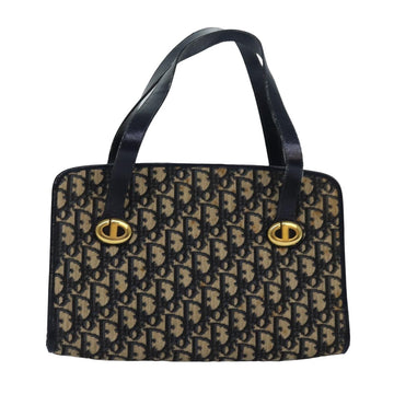 CHRISTIAN Pearl Street Bags Dior Trotter Canvas Hand Bag Canvas Navy Auth bs15874