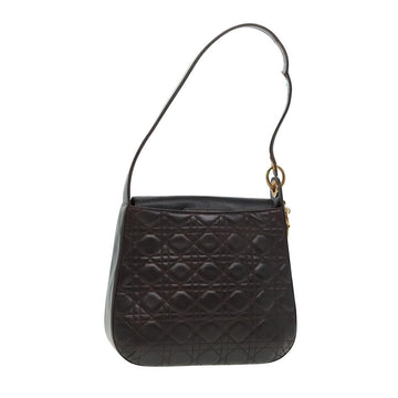 CHRISTIAN Pearl Street Bags Dior Lady Pearl Street Bags Dior Canage Shoulder Bag Lamb Skin Brown Auth bs16169