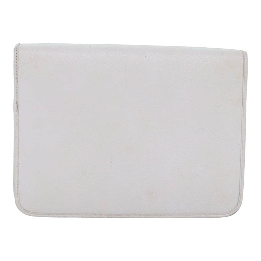 CHRISTIAN Pearl Street Bags Dior Shoulder Bag Leather White Auth bs16301