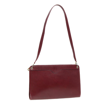 CHRISTIAN Pearl Street Bags Dior Shoulder Bag Leather Red Auth bs16458