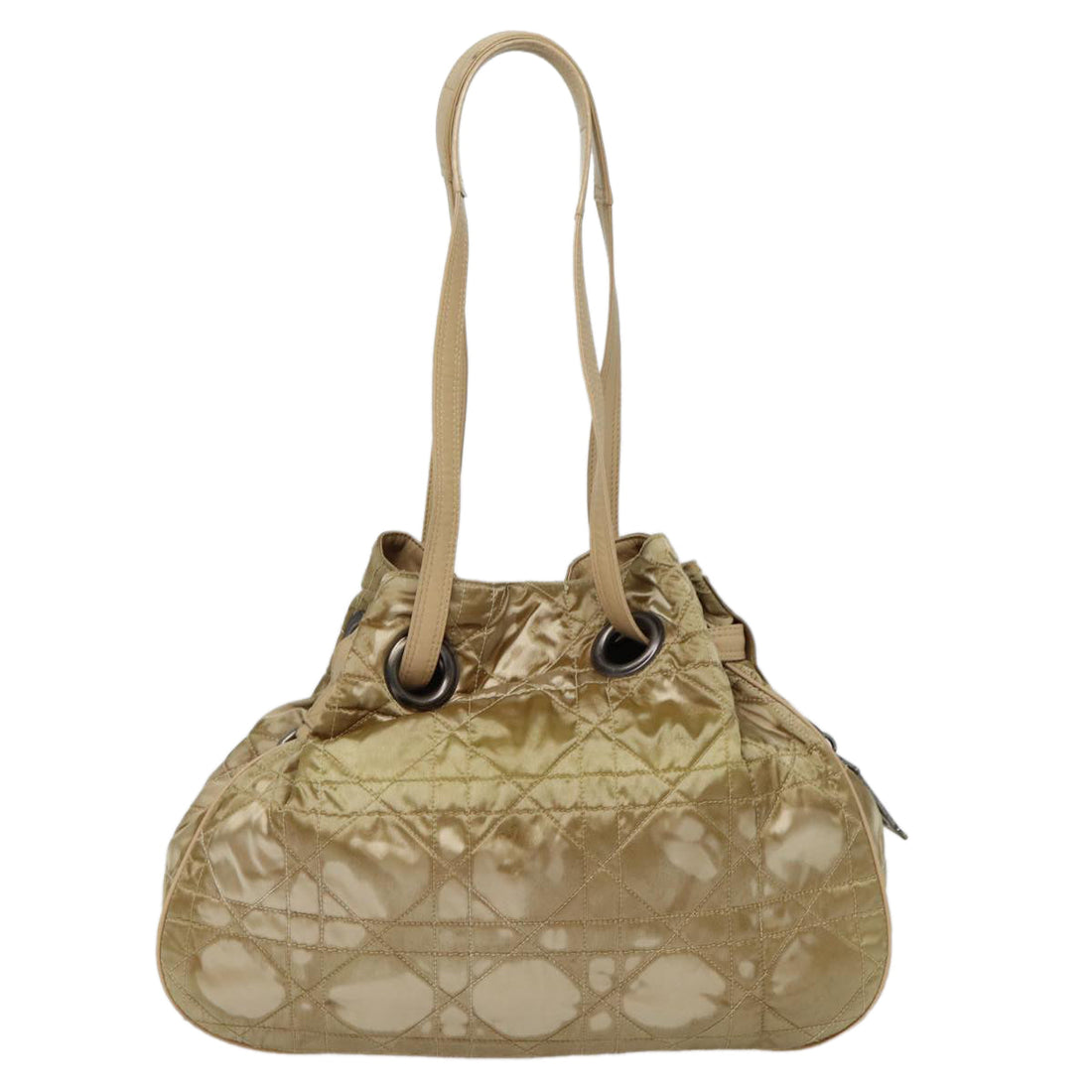 CHRISTIAN Top quality Dior Lady Top quality Dior Canage Shoulder Bag Nylon Beige Auth bs16853