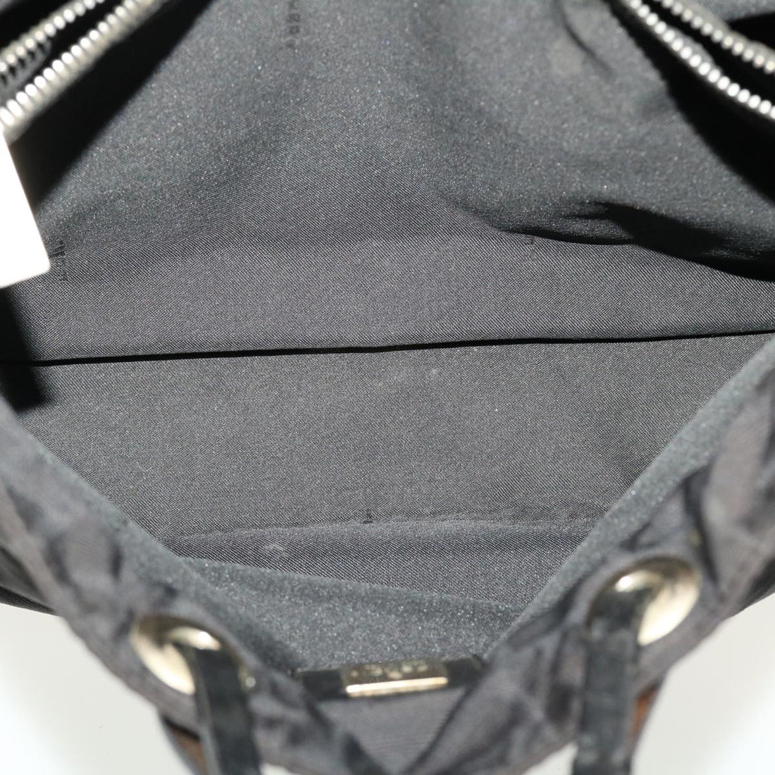 FENDI Zucca Canvas Tote Bag Nylon Black Auth bs5552