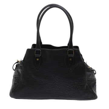 FENDI Shoulder Bag Leather Black Auth bs6922