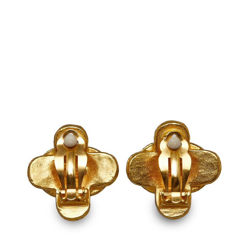 Chanel  Coco Mark Cross Earrings Gold Plated