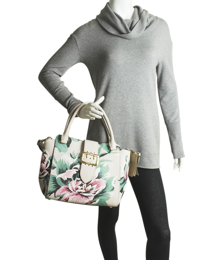 Burbe**y Medium Floral Buckle Multi-Color Leather 2- Way Bag