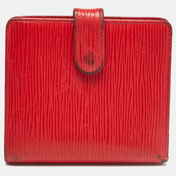 Louis Vuitton Red  Leather Porte Billets Compact Wallet
