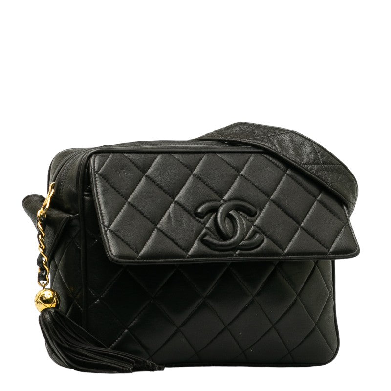 Chanel  Tassel Flap Shoulder Bag in Lambskin Black