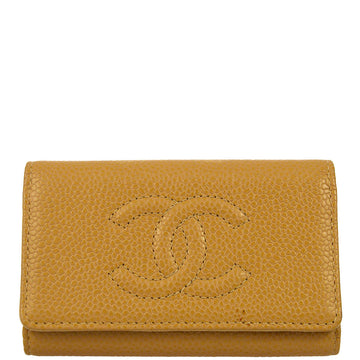 Chanel 2003-2004 Beige Caviar Timeless Key Case