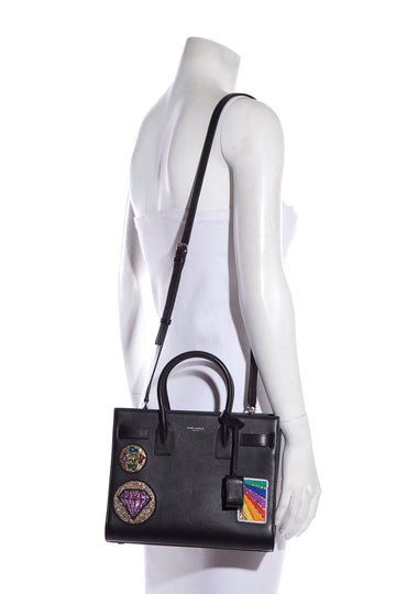 Saint Laurent Black Patch Detail Sac de Jour NM