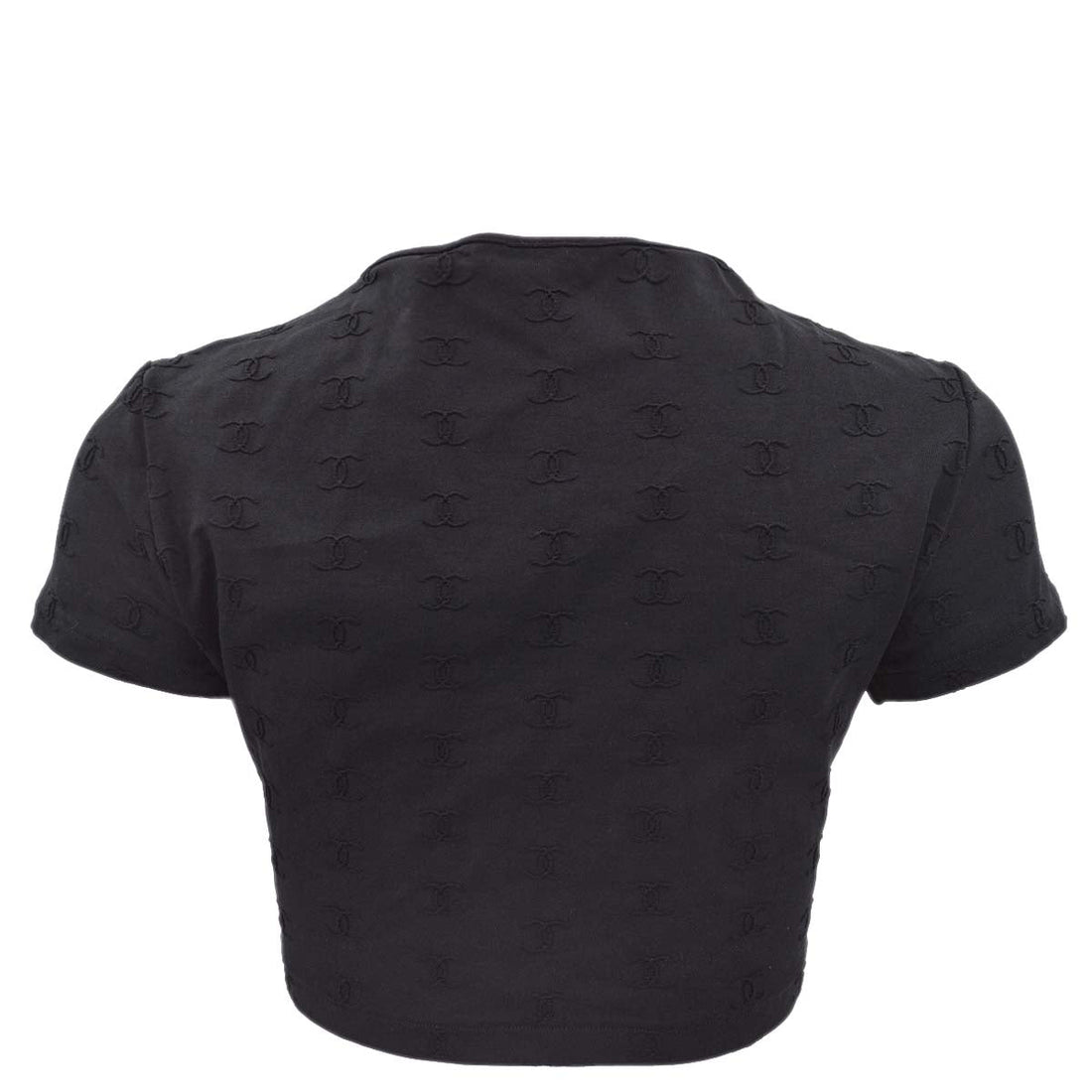 Chanel 1997 Spring CC logo-embroidered cropped T-shirt #42