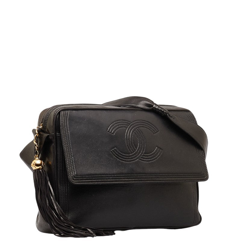 Chanel Coco Fringe One-Shoulder Bag Black Leather  Chanel