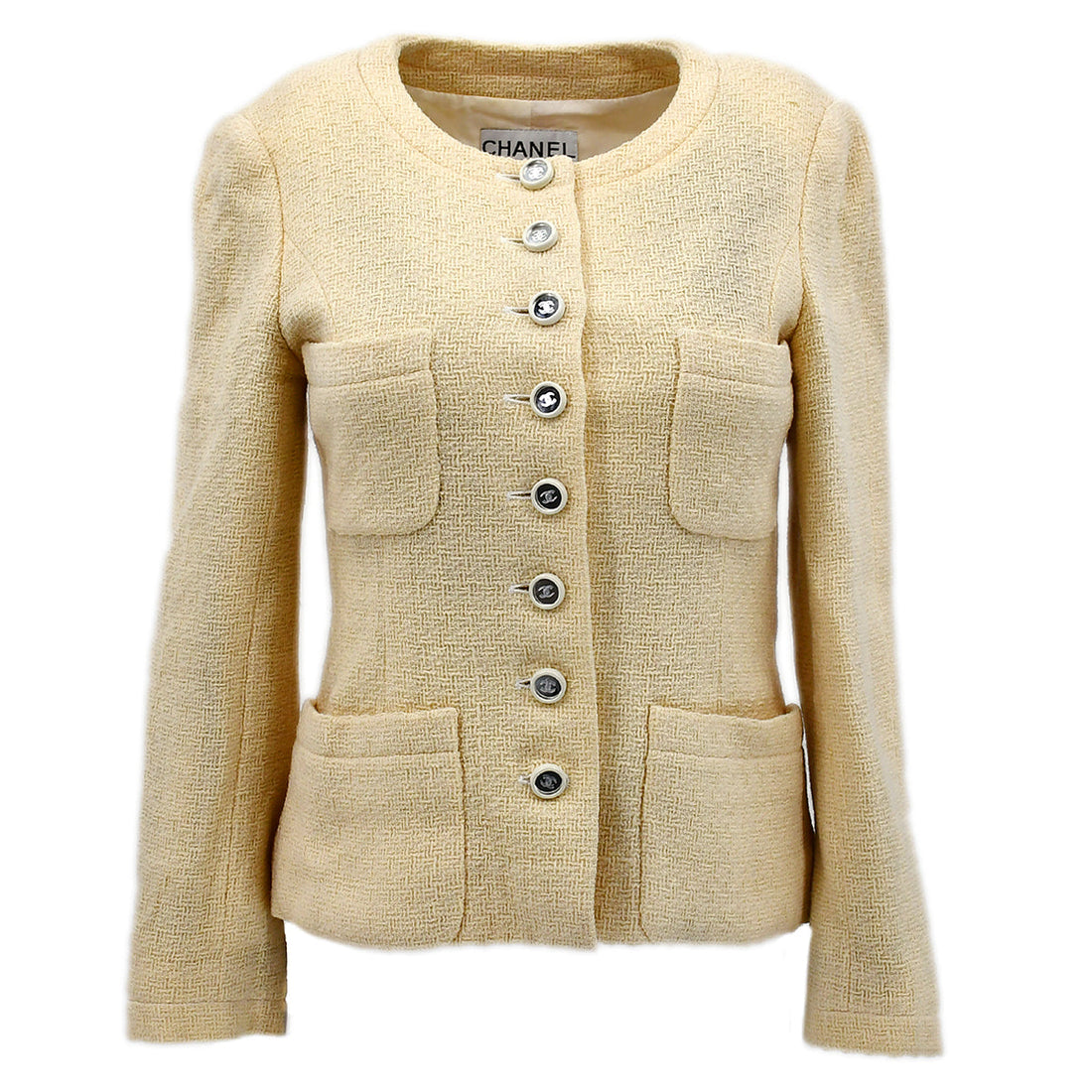Chanel Collarless Jacket Ivory 95C #36