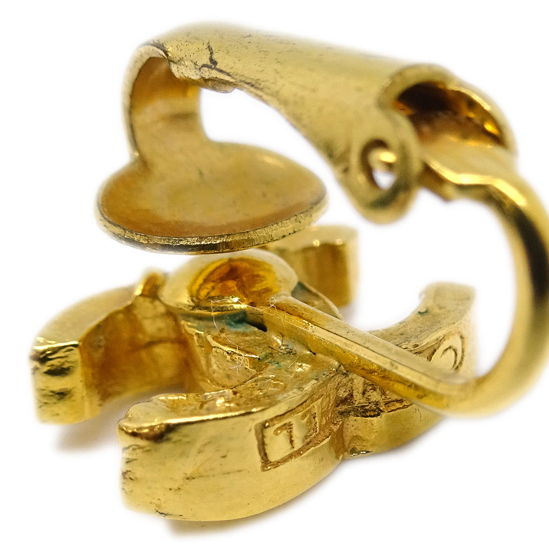 Chanel CC Earrings Clip-On Gold 233