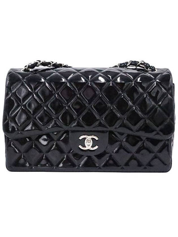 Top Quality Chanel A58600 Black  Silver Classic Jumbo Chain Shoulder Bag 18th Chanel