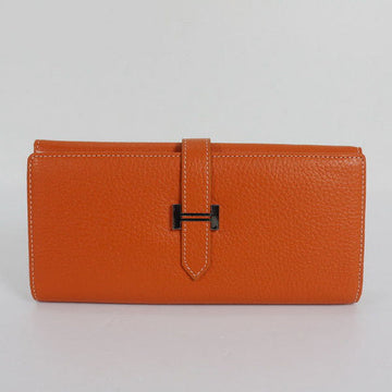 Hermes Wallet H514 Wallet Leather Orange