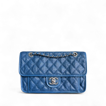 Chanel French Riviera Medium - Togo/epsom/caviar/clemence/callfskin/cowhide/lambskin Quilted Blue Silver Hardware Series 15