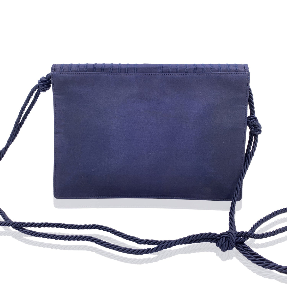 FENDI  Blue Satin Crossbody Bag Or Clutch With Stitchings