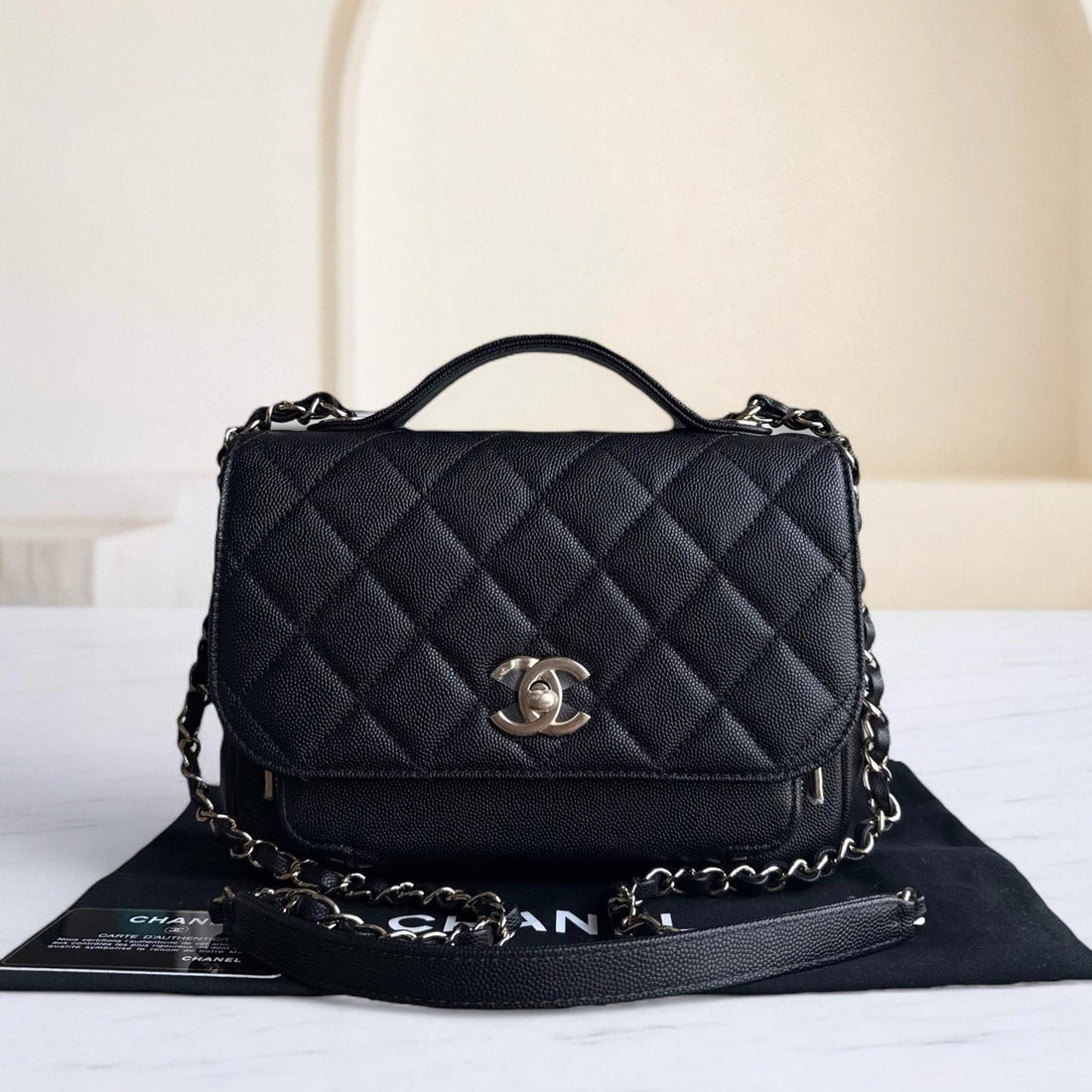 Chanel Business Affinity Medium - Togo/epsom/caviar/clemence/callfskin/cowhide/lambskin Quilted Grained CalBNkin Black Gold Hardware Series 25
