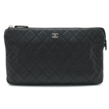 Chanel  Chanel Cocono mark Mattress Cracksack Second Bag Multiport Caviar S Leather Black Black Blumin