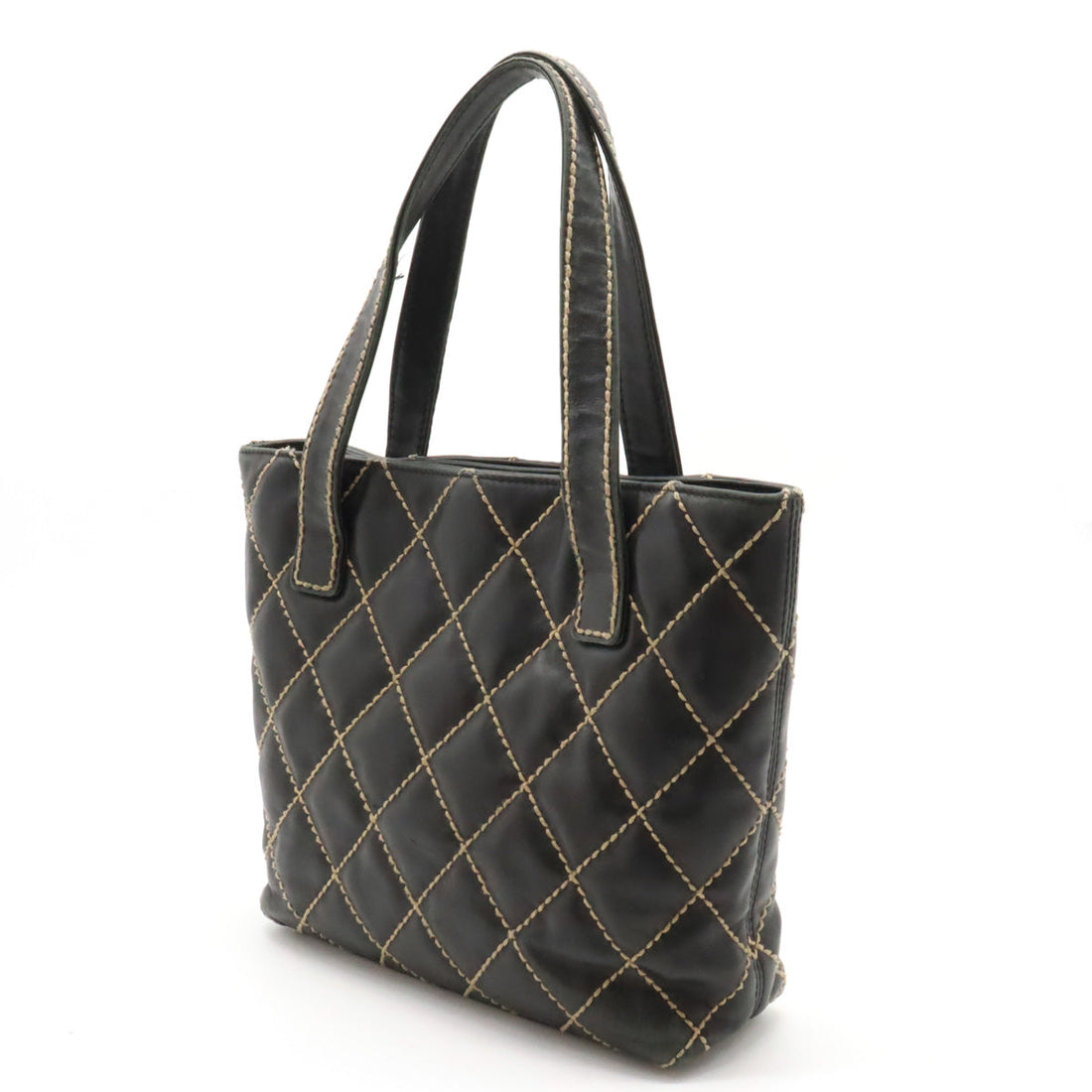 Chanel  Chanel WILDSTETCH COCOno mark TORETH BAG HANDBAG LEADER BLACK BLACK GOLD A18126