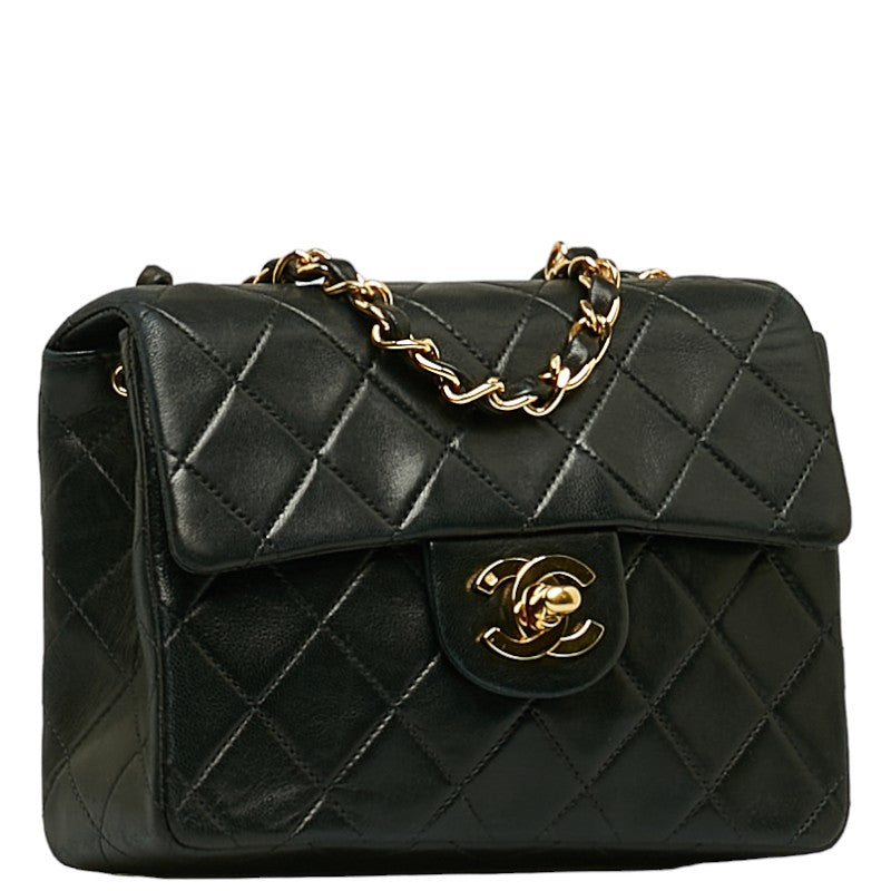 Chanel Mini Mattress Cocono mark Gold  houlder Bag Black   CHANEL