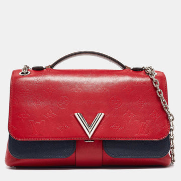 Louis Vuitton Red/blue Monogram Leather Very Chain Bag