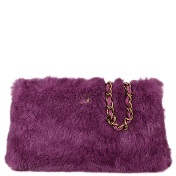 Chanel 2000-2001 Purple Fur Chain Shoulder Bag