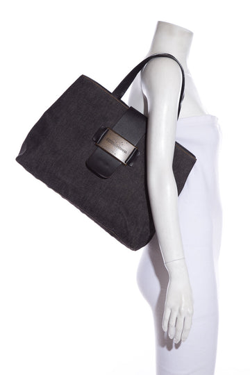 Dolce & Gabbana Dark Denim Tote  Handbag
