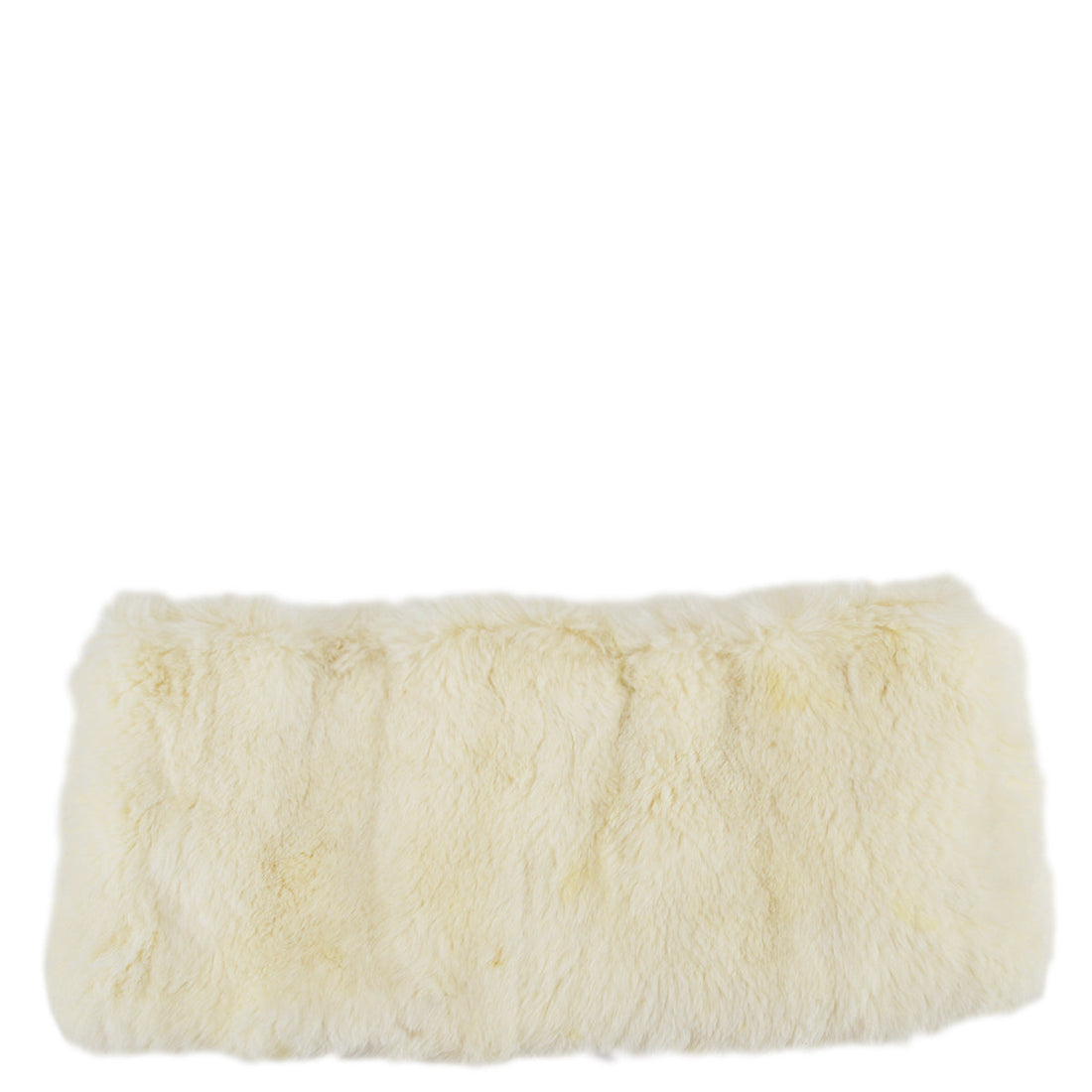 Chanel Fur Shawl Scarf White