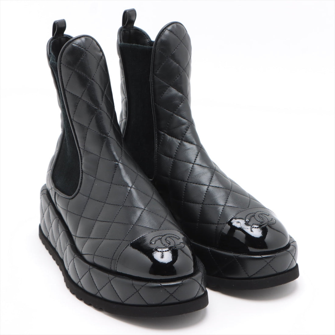 Chanel Coco Leather X Fabric Sidewear 36  Black G45190 Matrasse