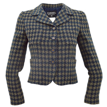 Top Quality Chanel Single Breasted Jacket Navy 95A #36