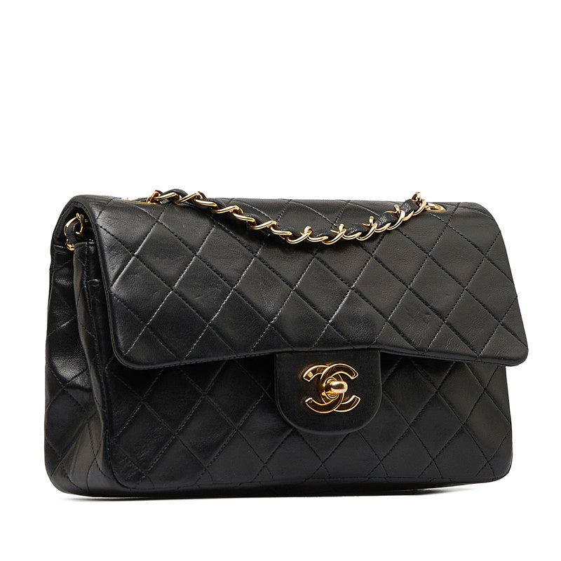 Chanel Mattress 23 Double Flat Gold  Chain houlder Bag Black  S  Chanel