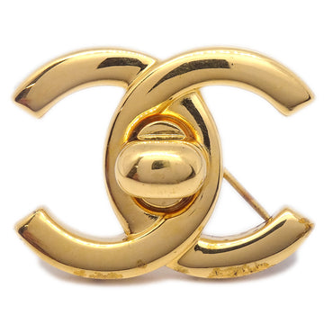 Chanel CC Charm Brooch Pin Corsage Gold 96A