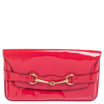 Gucci  Leather Bright Bit Clutch