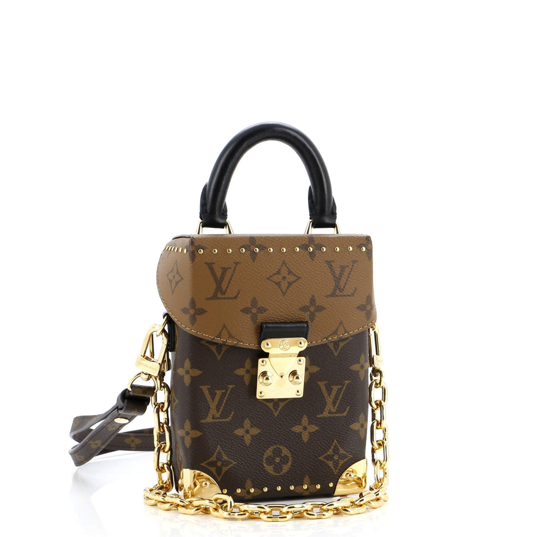 Camera Box NM Handbag Studded Reverse Monogram Canvas